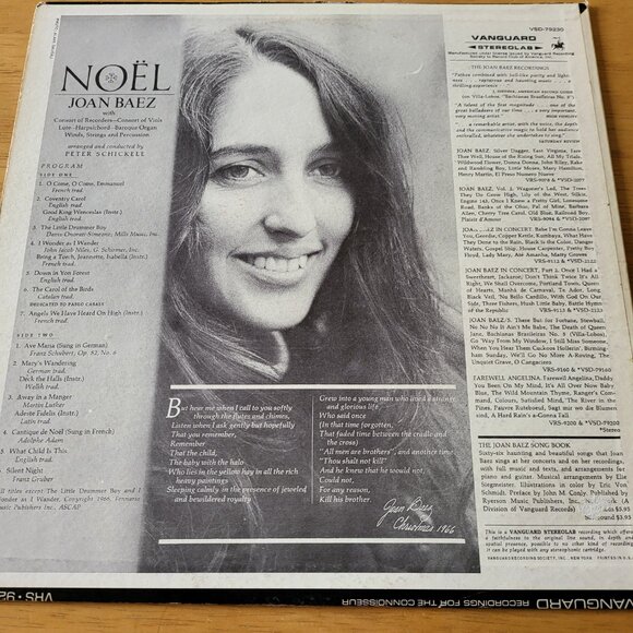 Joan Baez Noel Vinyl LP 1970 Vanguard Records VSD-79230 Holiday Music LP6 - Picture 2 of 9